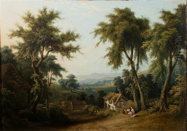 Matlock Vale Oil Painting by Thomas Creswick