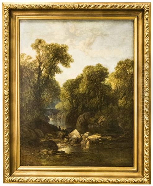 Ensam Man Vid A Oil Painting by Thomas Creswick