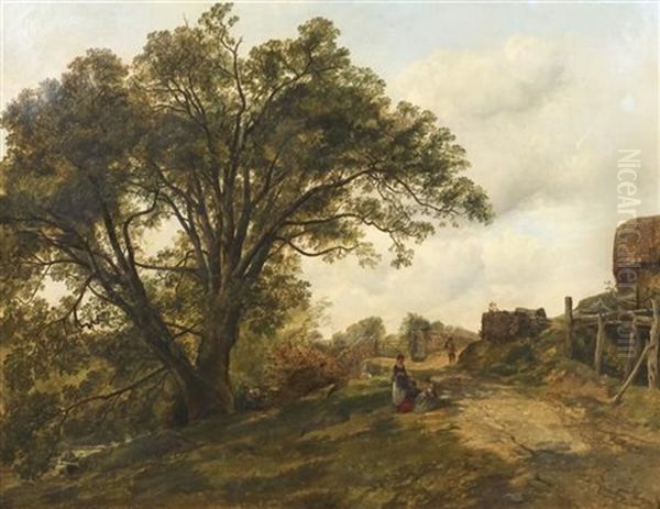 Country Scene Oil Painting by Thomas Creswick