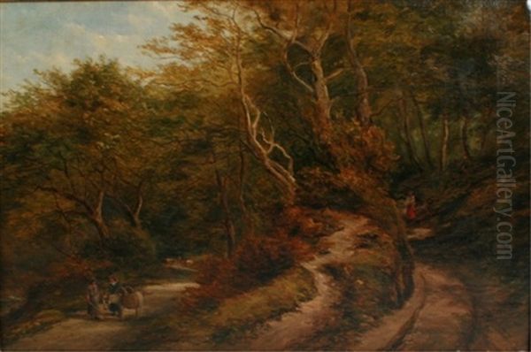 Forest Path Oil Painting by Thomas Creswick