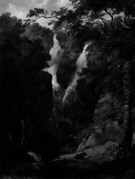 Maler In Der Felsenschlucht Oil Painting by Thomas Creswick