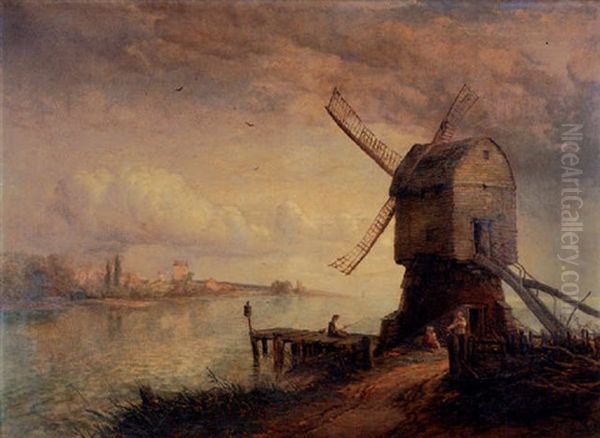 The Wind Mill Oil Painting by Thomas Creswick