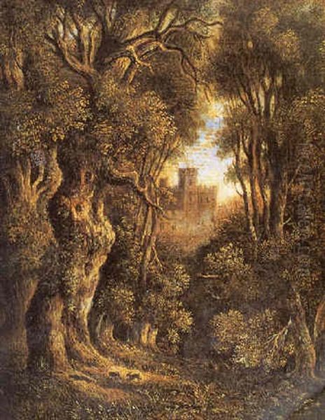 Castillo Entre Arboles Oil Painting by Thomas Creswick