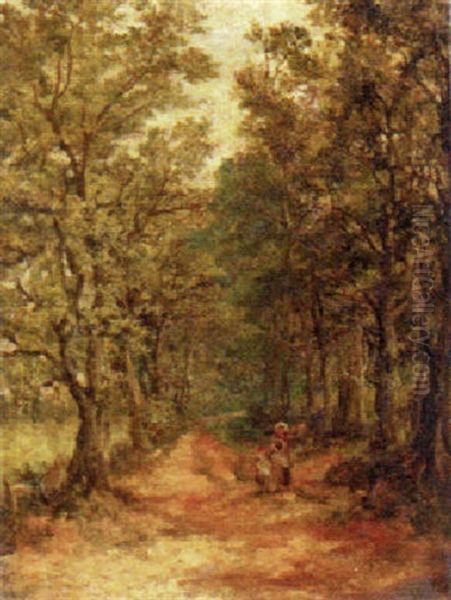 Figures On A Country Path Oil Painting by Thomas Creswick