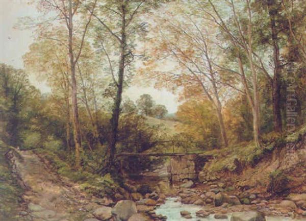 A Tranquil Stream, Surrey Oil Painting by Thomas Creswick