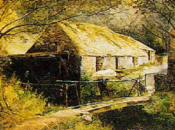 Old Mill, Dolgelly Oil Painting by Thomas Creswick