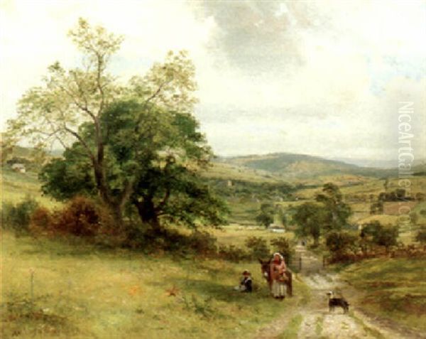 Resting Along The Country Road Oil Painting by Thomas Creswick