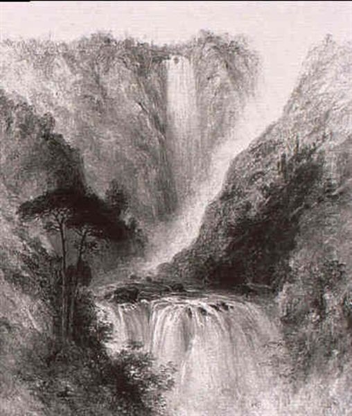 The Falls Of Tern Oil Painting by Thomas Creswick