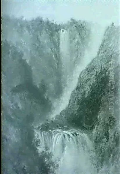 The Falls Of Tern Oil Painting by Thomas Creswick