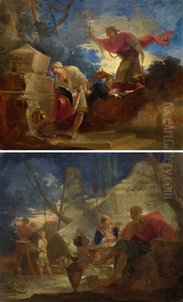 Pair Of Works: The Alchemist And The Scholar Oil Painting by Pierre-Louis Cretey