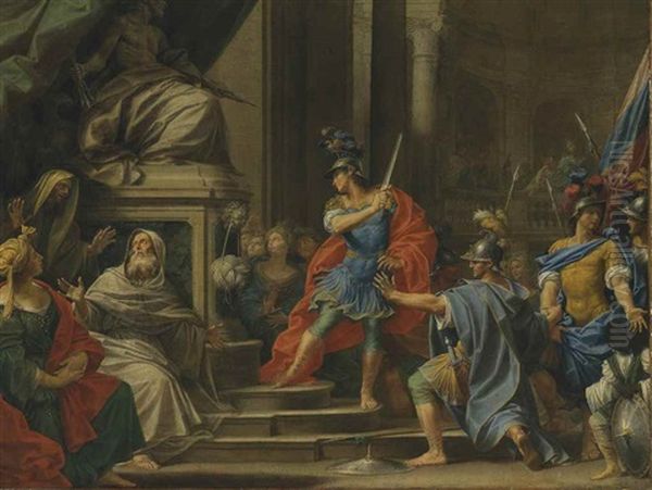 Alexander Cutting The Gordian Knot Oil Painting by Donato Creti