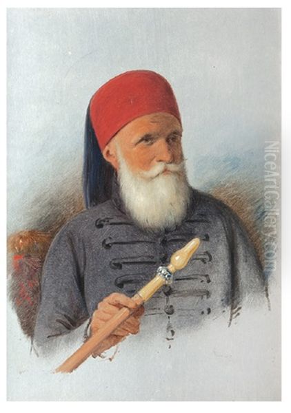 Kavalali Mehmet Ali Pasa Oil Painting by Konstantin Johannes Franz Cretius