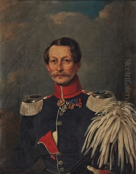 Prince Adalbert Of Prussia As Admiral Of The Prussian Fleet Oil Painting by Konstantin Johannes Franz Cretius