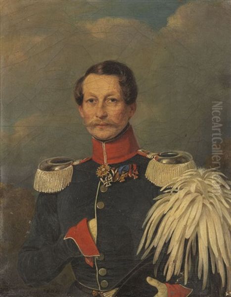 Adalbert Prinz Von Preusen Oil Painting by Konstantin Johannes Franz Cretius