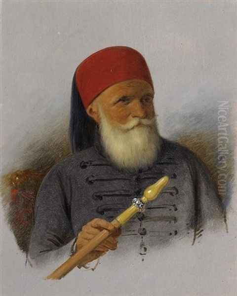 Portrat Eines Sultans (mehmed Ali?) Oil Painting by Konstantin Johannes Franz Cretius