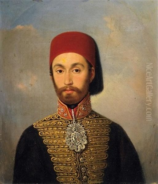 Portrat Des Jungen Sultan Abdul Medschid I (?) Oil Painting by Konstantin Johannes Franz Cretius