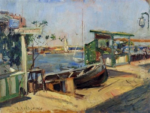 Marina Oil Painting by Luigi Crisconio