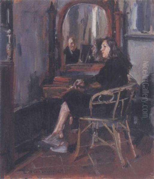 Nello Studio De Pittore Oil Painting by Luigi Crisconio