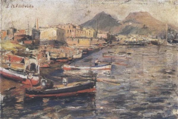 Porto Di Napoli Oil Painting by Luigi Crisconio