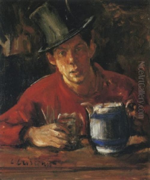 Ragazzo Con Cilindro Oil Painting by Luigi Crisconio