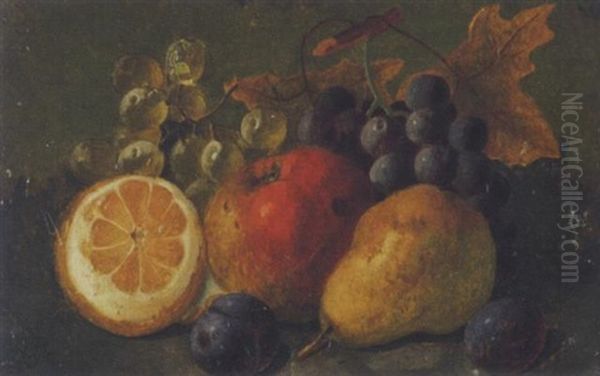 Stillleben Mit Obst Und Zitrone Oil Painting by George Crisp