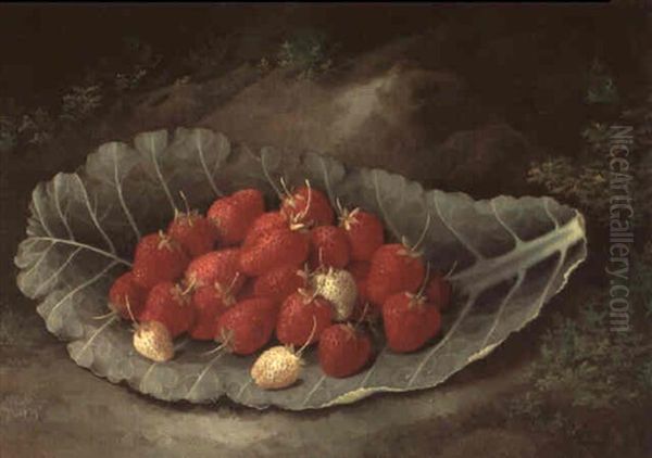 Stilleben Mit Erdbeeren Oil Painting by George Crisp