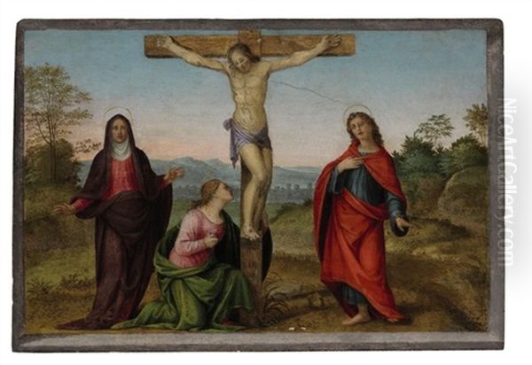 The Crucifixion Oil Painting by Francesco di Cristofano