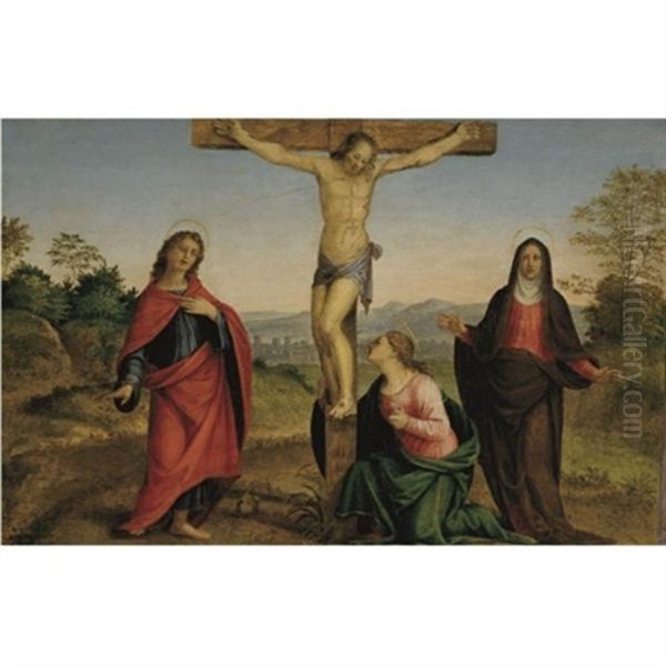 Crucifixion Oil Painting by Francesco di Cristofano