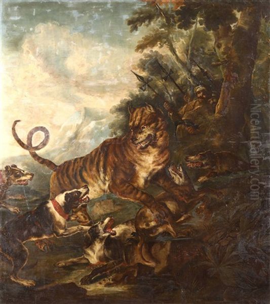 Caccia Alla Tigre Oil Painting by Angelo Maria (Crivellone) Crivelli