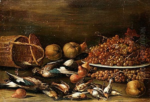 Stilleben Med Frukter Och Doda Faglar Oil Painting by Giovanni (Crivellino) Crivelli