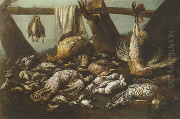 Nature Morte Aux Oiseaux Oil Painting by Giovanni (Crivellino) Crivelli