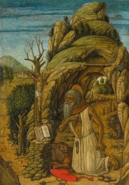 Saint Jerome In The Desert Oil Painting by Vittorio Crivelli