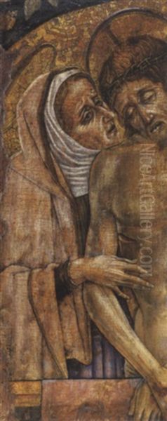 Pieta - La Vergine Che Sorregge Il Christo Morto Oil Painting by Vittorio Crivelli