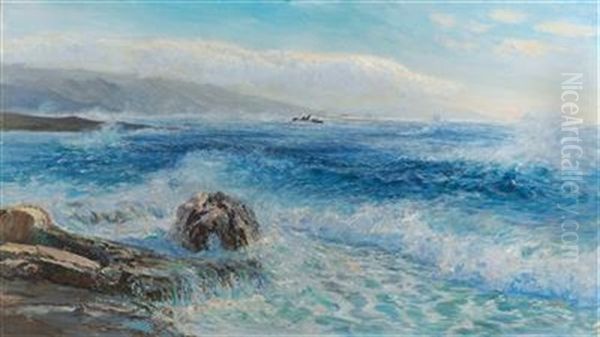 A Seascape Oil Painting by Menci Clemens Crncic