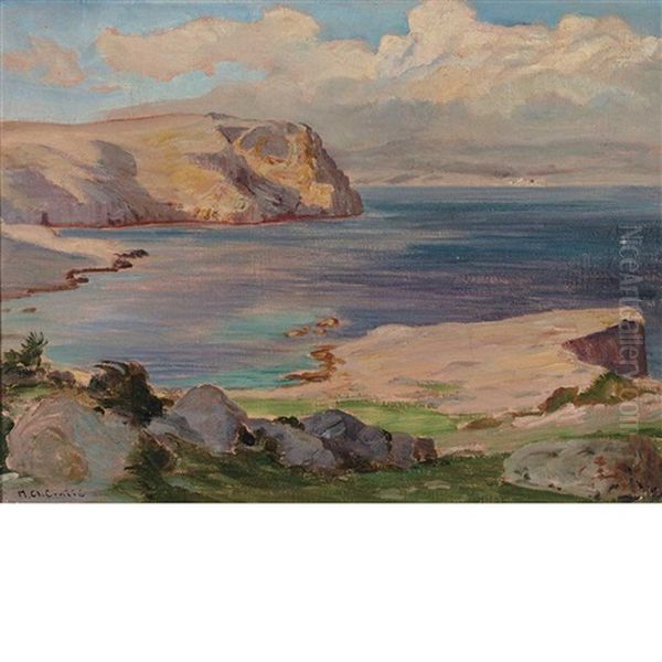 Spanish Coast Oil Painting by Menci Clemens Crncic