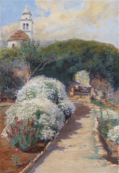 Bluhender Klostergarten In Novi Vinodolski (?) Oil Painting by Menci Clemens Crncic