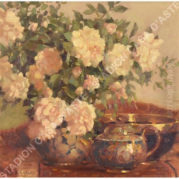 Rose Nel Vaso Oil Painting by Bruno Croatto