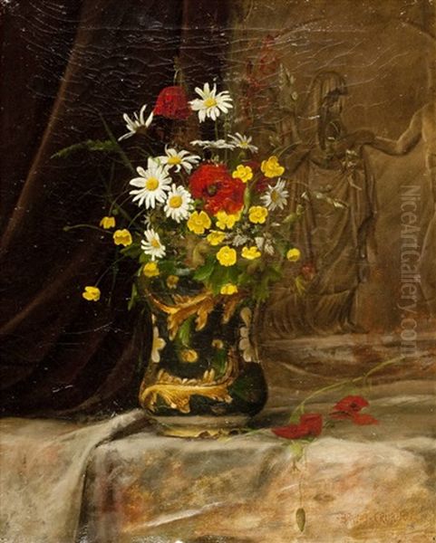 Natura Morta Con Vaso Di Fiori Oil Painting by Bruno Croatto