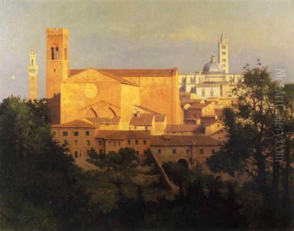 Veduta Di Siena, 1941 Oil Painting by Bruno Croatto