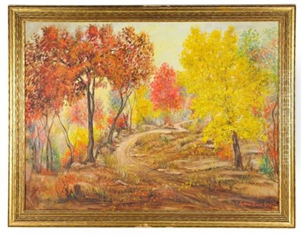 Autumn Path Through The Woods by Edna Earl Crocker