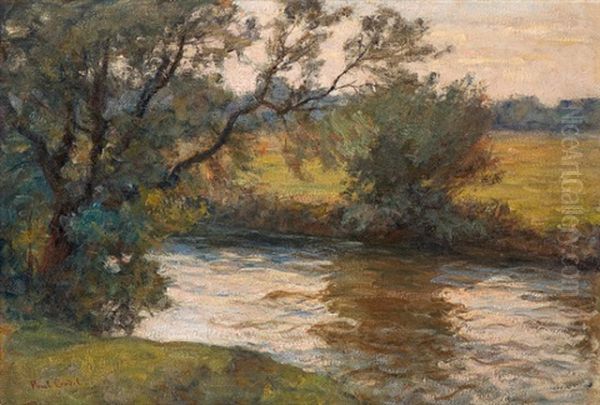 Sommerabend Am Flus Oil Painting by Paul Eduard Crodel