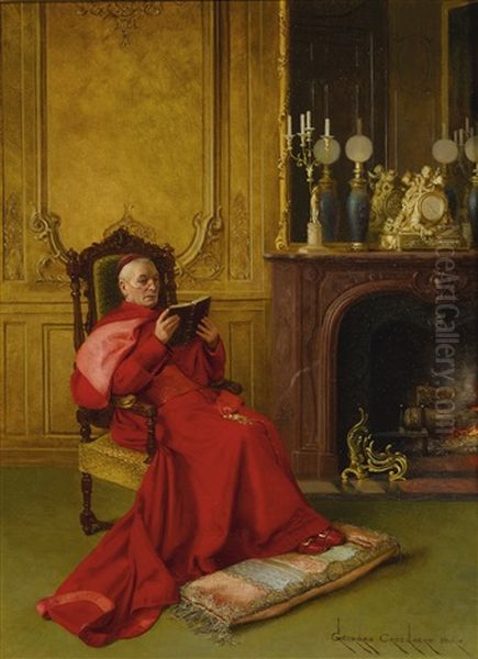 Le Bon Livre Oil Painting by Georges Croegaert