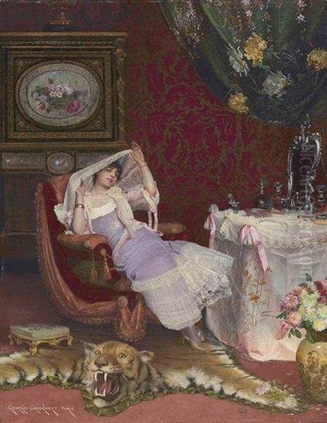 Le Boudoir Oil Painting by Georges Croegaert