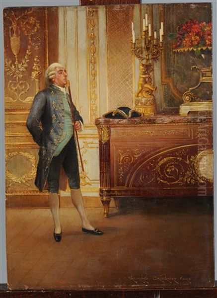 Gentilhomme Dans Les Salons De Versailles Oil Painting by Georges Croegaert