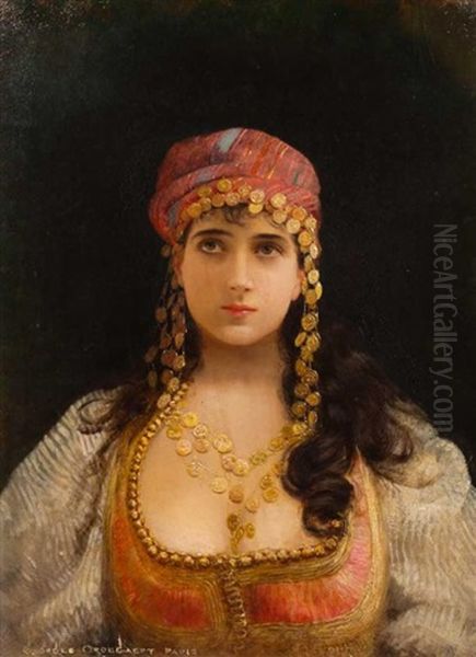 Portrait D'une Jeune Orientale Oil Painting by Georges Croegaert