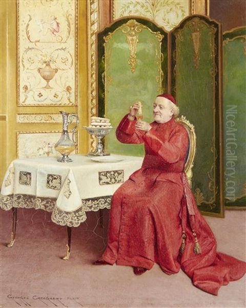 A Glass Of Sherry Oil Painting by Georges Croegaert