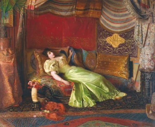 Dreams Of The Orient Oil Painting by Georges Croegaert