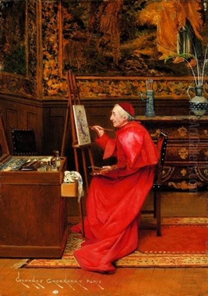 Le Cardinal Inspire Oil Painting by Georges Croegaert