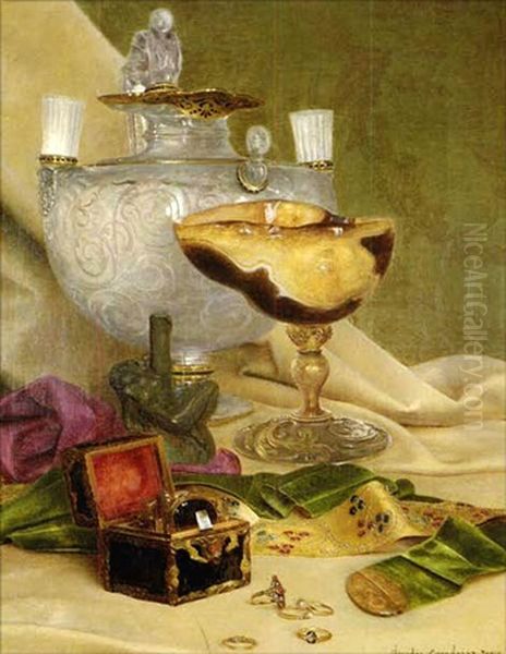 Objets D'arts Et Des Bijoux Oil Painting by Georges Croegaert