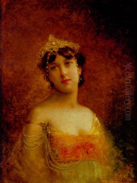 Orientale Au Diademe Oil Painting by Georges Croegaert